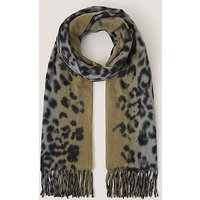 Archi Animal Print Tassel Scarf ONE