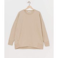 Crew Neck Curved Hem Sweatshirt