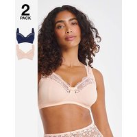 2 Pack Lottie Lace Bras Navy Blush Navy Blush