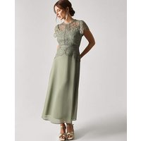 Lace Midi Bridesmaid Dress Pale