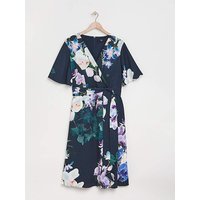 Angel Sleeve Tie Waist Dress Floral