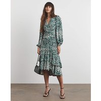 Jersey Wrap Midi Dress Print