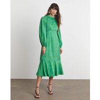 Stretch Satin Jacquard Dress Floral