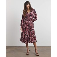 Empire Jersey Midi Dress Floral Black