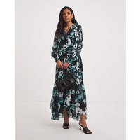 Printed Wrap Maxi Dress Floral