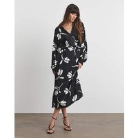 Wrap Front Batwing Dress Print