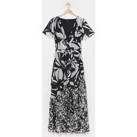 Maxi Tie Waist Dress Mono Print