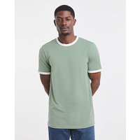 Contrast Ringer T Shirt Reg Fit Long 51 53