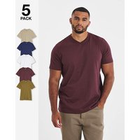 5 Pack Pure Cotton V Neck T Shirts 1XL48 50