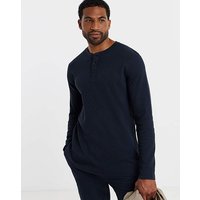 Textured Long Sleeve Grandad T-Shirt