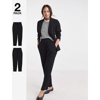 2 Pack Jersey Tapered Leg Trousers Black Black JD Williams