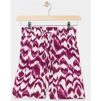 Print Crinkle Shirred Waist Shorts Print