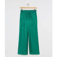 Jacquard Pull On Wide Leg Trousers