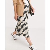 Mono Print Satin Midaxi Skirt Mono Print