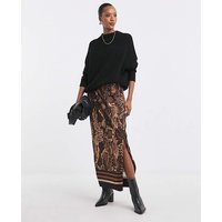 Pull On Column Midi Skirt Print JD Williams
