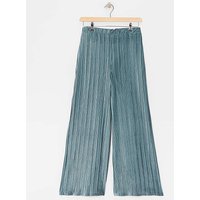 Pleated Velvet Wide Leg Pull On