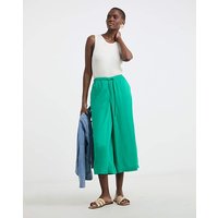 Linen Mix Cropped Wide Leg Culottes