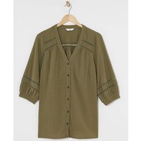 Textured Lace Trim Blouse