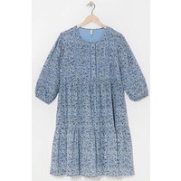 Ladder Trim Trapeze Dress Floral Print