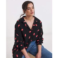 Lips Print Crepe Shirt