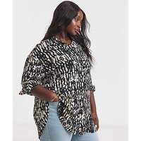 Mono Print Crinkle Shirt Mono Print
