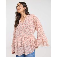 Floral Georgette Smock Blouse Floral Print