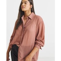 Textured Dobby Shirt Bow Detail Dusted
