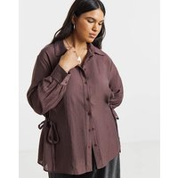 Drawstring Waist Oversized Shirt