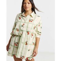 Fruit Print Boxy Shirt