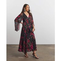 Lurex Printed Maxi Dress Floral Print