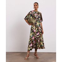 Printed Tea Dress Coloured Floral