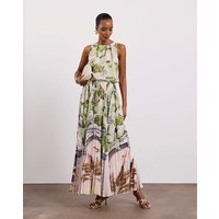 Printed Pleated Dress Floral