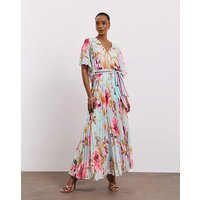 Printed Pleated Dress Floral