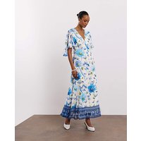 Cape Sleeve Tea Dress Floral