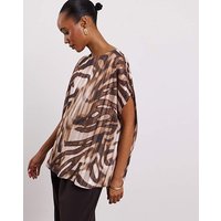 Asymetric Blouse Animal Print