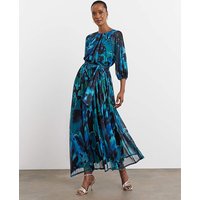 Printed Mesh Maxi Dress Print