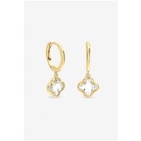 Crystal Clover Charm Hoops