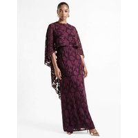 Floral Burnout Cape Maxi Dress