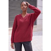 Fleece V Neck Knit Jumper