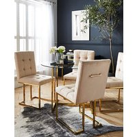 Fallon 4 Seater Dining Set Champagne Gold