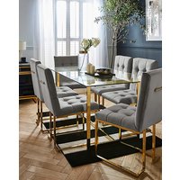 Fallon 6 Seater Dining Set Grey Gold
