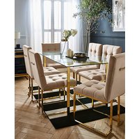 Fallon 6 Seater Dining Set Champagne Gold