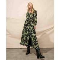 & Floral Button Front Dress &