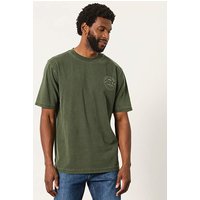 FatFace Mountain Graphic T Shirt Khaki Green TALL
