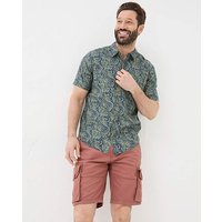 Jungle Short Sleeve Print Shirt Olive Green TALL