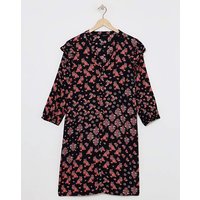 Viscose Twill Frill Shoulder Shirt Dress Pink