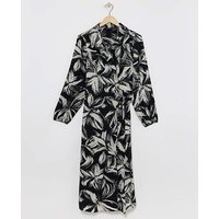 Satin Dobby Floral Wrap Dress Mono Floral