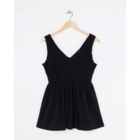 Shirred Peplum Vest