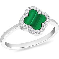 Sterling Malachite CZ Ring N