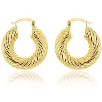9ct Thick Twist Hoop Earrings